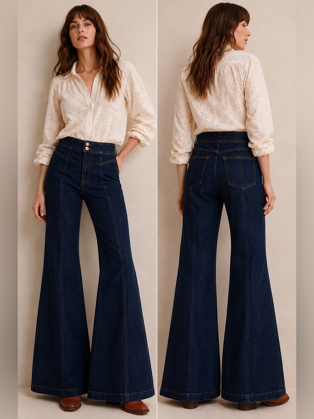 NWOT | Pilcro High-Rise Dark Indigo Wide Leg Jeans - Women